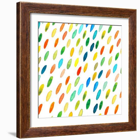 Watercolor Drops Pattern.-Maria Sem-Framed Art Print