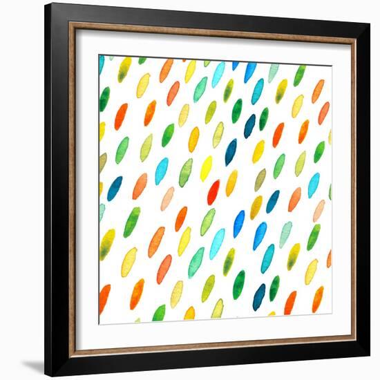 Watercolor Drops Pattern.-Maria Sem-Framed Art Print