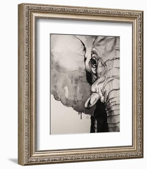 Watercolor Elephant-Sillier than Sally-Framed Art Print