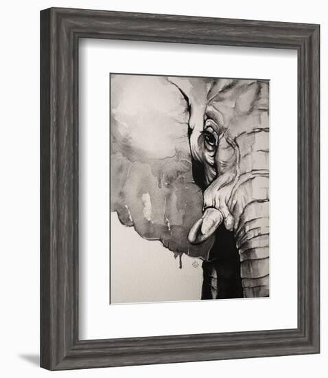 Watercolor Elephant-Sillier than Sally-Framed Art Print