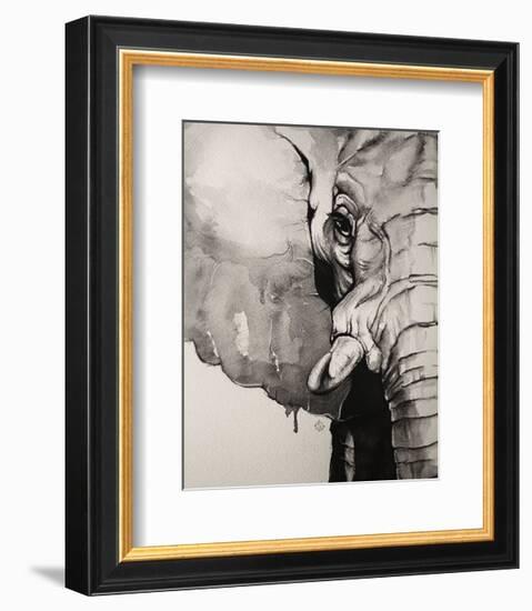 Watercolor Elephant-Sillier than Sally-Framed Art Print