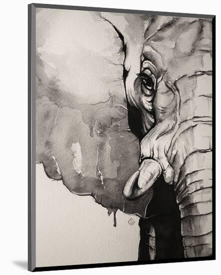 Watercolor Elephant-Sillier than Sally-Mounted Art Print