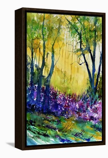 Watercolor Epilobiums-Pol Ledent-Framed Stretched Canvas