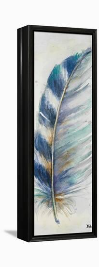 Watercolor Feather V-Patricia Pinto-Framed Stretched Canvas