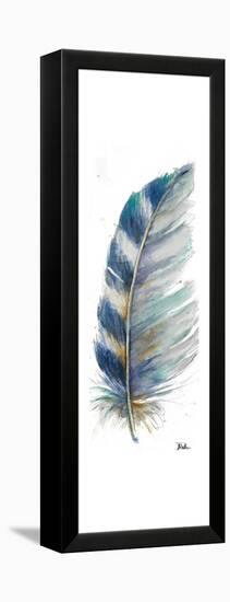Watercolor Feather White V-Patricia Pinto-Framed Stretched Canvas