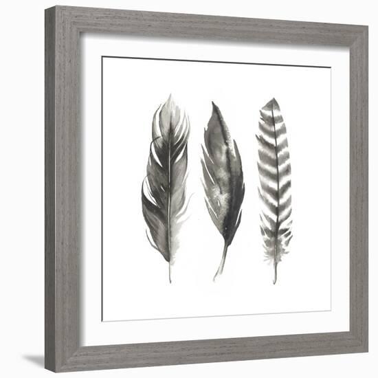 Watercolor Feathers I-Grace Popp-Framed Art Print
