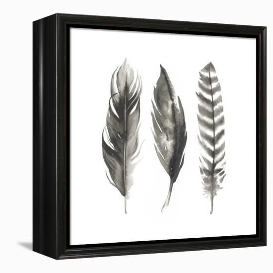 Watercolor Feathers I-Grace Popp-Framed Stretched Canvas