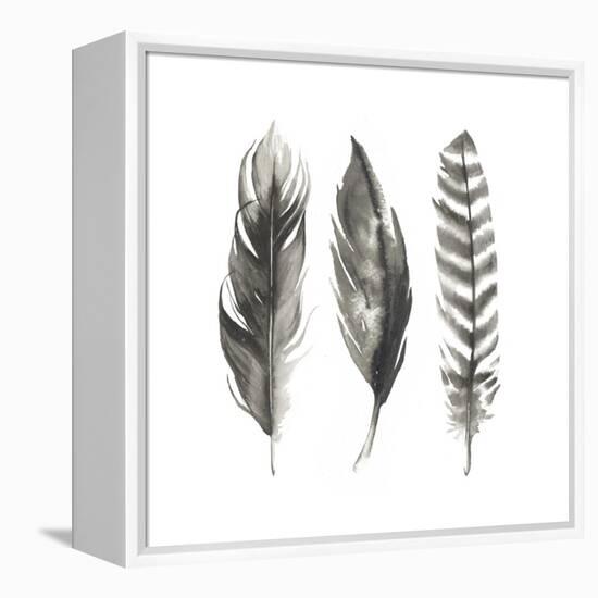 Watercolor Feathers I-Grace Popp-Framed Stretched Canvas