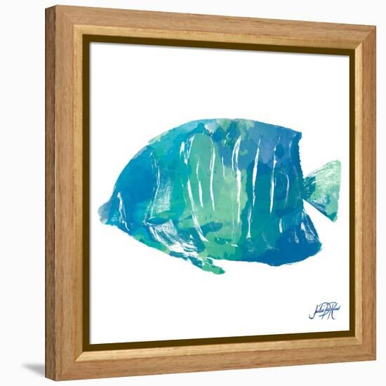 Watercolor Fish in Teal IV-Julie DeRice-Framed Stretched Canvas