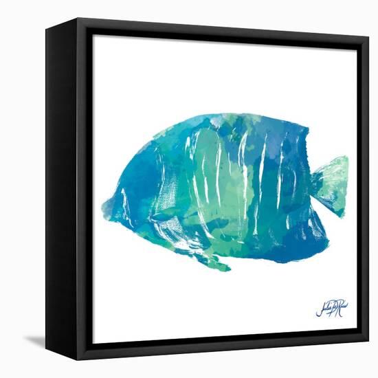 Watercolor Fish in Teal IV-Julie DeRice-Framed Stretched Canvas