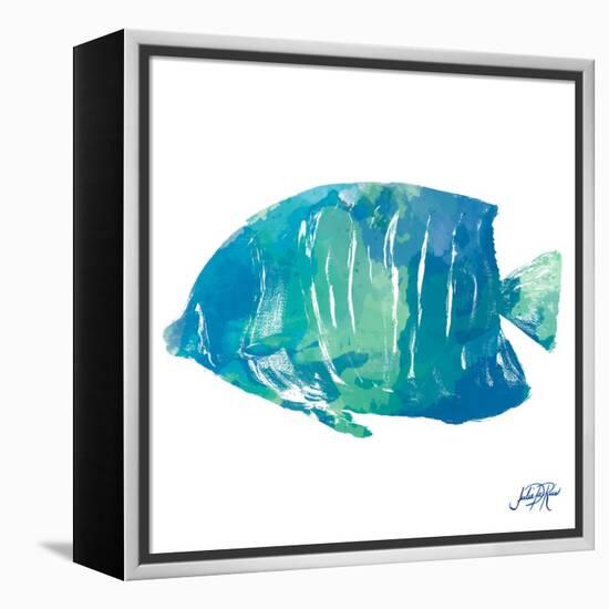 Watercolor Fish in Teal IV-Julie DeRice-Framed Stretched Canvas