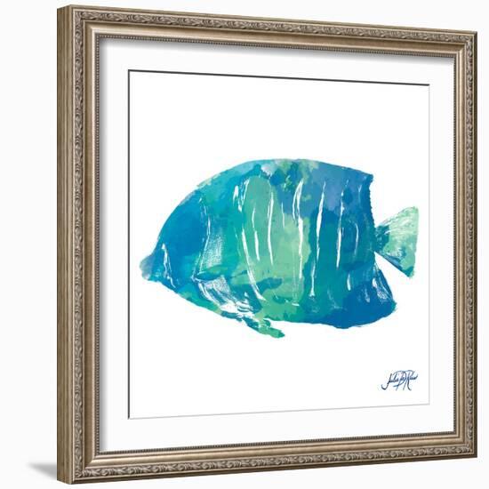 Watercolor Fish in Teal IV-Julie DeRice-Framed Art Print
