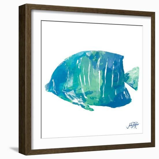 Watercolor Fish in Teal IV-Julie DeRice-Framed Art Print