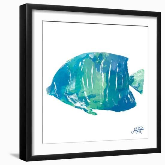 Watercolor Fish in Teal IV-Julie DeRice-Framed Art Print