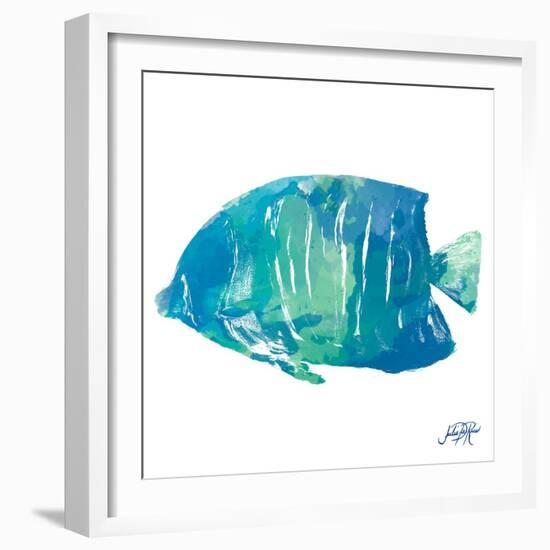 Watercolor Fish in Teal IV-Julie DeRice-Framed Art Print