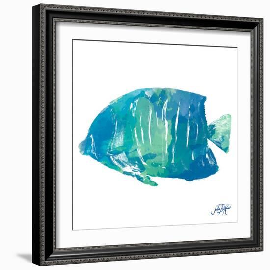 Watercolor Fish in Teal IV-Julie DeRice-Framed Art Print