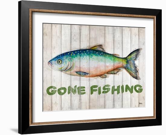 Watercolor Fish on Wood I-Patrcia Pinto-Framed Art Print