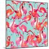 Watercolor Flamingo Seamless Pattern-Faenkova Elena-Mounted Art Print