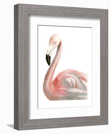 Watercolor Flamingo-Naomi McCavitt-Framed Art Print