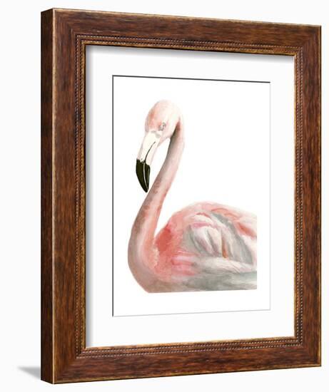 Watercolor Flamingo-Naomi McCavitt-Framed Art Print