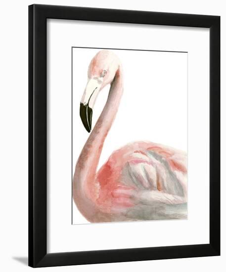 Watercolor Flamingo-Naomi McCavitt-Framed Art Print