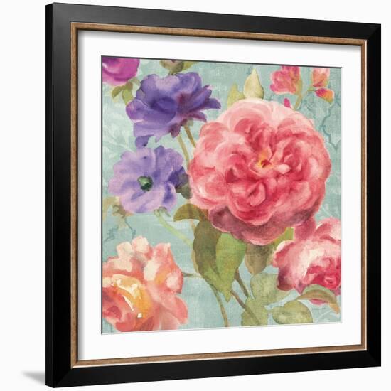 Watercolor Floral II on Grey-Danhui Nai-Framed Premium Giclee Print