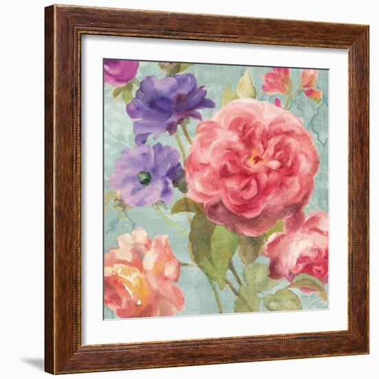 Watercolor Floral II on Grey-Danhui Nai-Framed Art Print