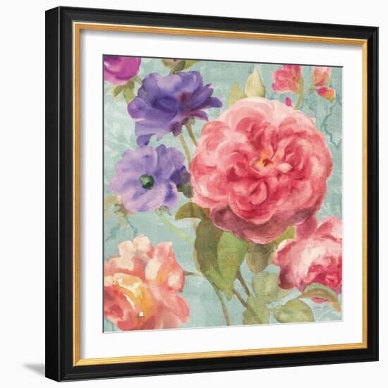 Watercolor Floral II on Grey-Danhui Nai-Framed Art Print