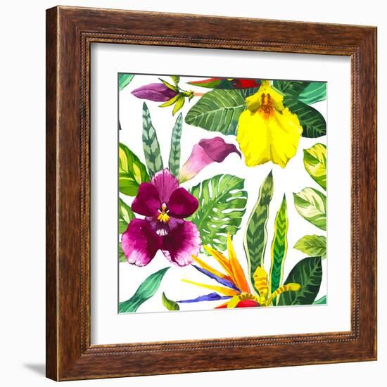 Watercolor Flowers-Monash-Framed Art Print