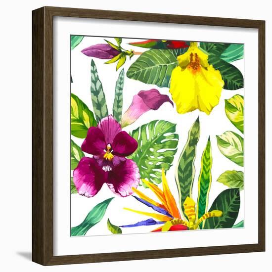 Watercolor Flowers-Monash-Framed Premium Giclee Print