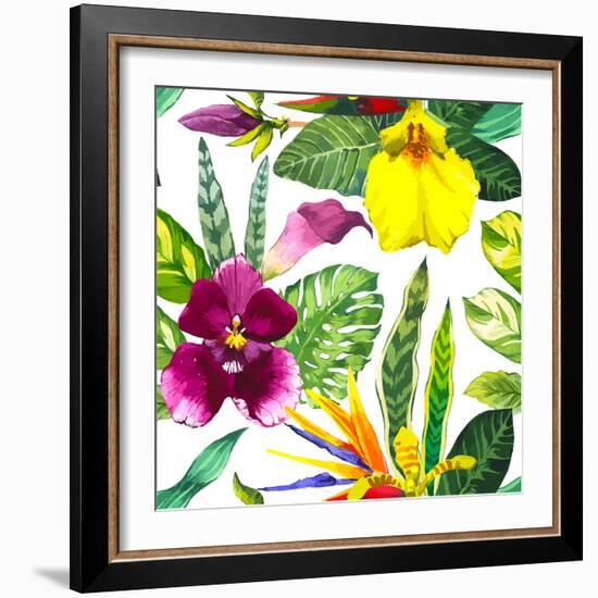 Watercolor Flowers-Monash-Framed Premium Giclee Print