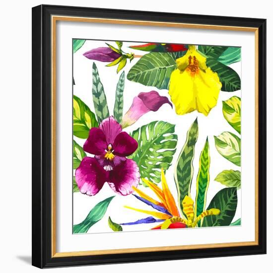 Watercolor Flowers-Monash-Framed Premium Giclee Print