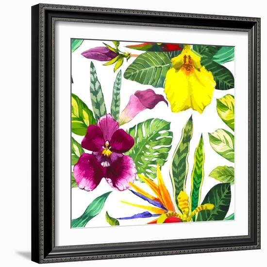 Watercolor Flowers-Monash-Framed Art Print