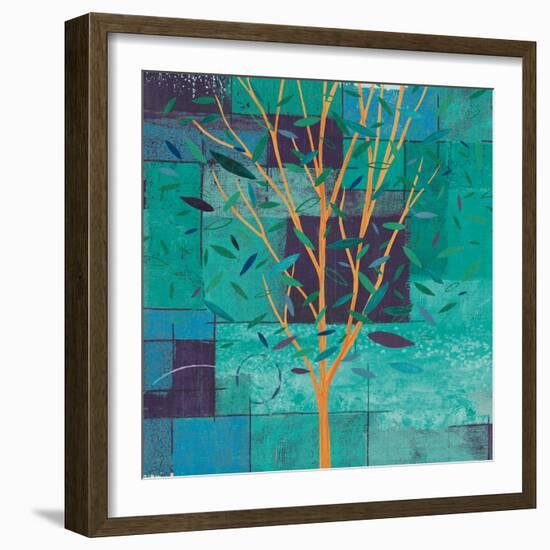 Watercolor Forest V Peacock-Veronique Charron-Framed Art Print