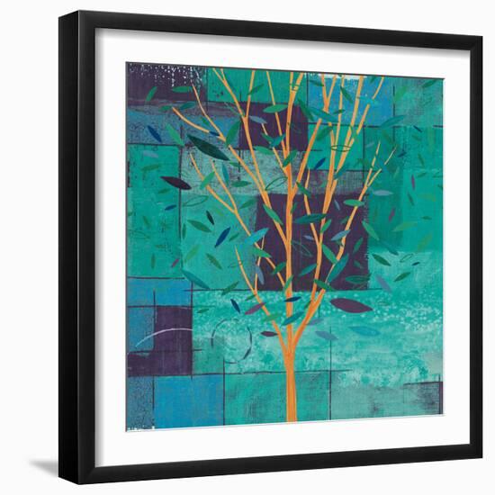 Watercolor Forest V Peacock-Veronique Charron-Framed Art Print