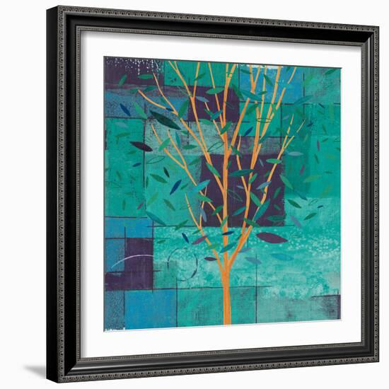 Watercolor Forest V Peacock-Veronique Charron-Framed Art Print