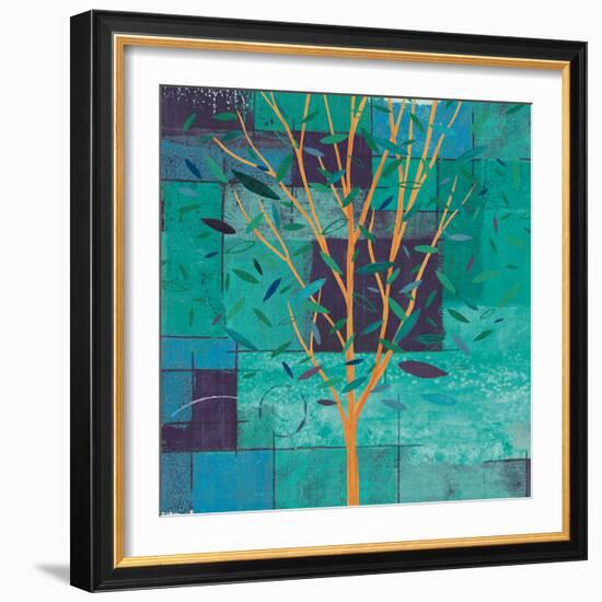 Watercolor Forest V Peacock-Veronique Charron-Framed Art Print