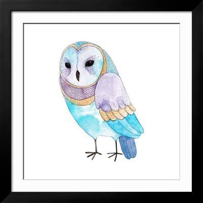 Watercolor Funny Kids Illustration with Owl. Hand Drawn Animal Drawing. Owl Bird Painting. Perfect' Art Print - Maria Sem Watercolor Funny Kids Illustration with Owl. Hand Drawn Animal Drawing. Owl Bird Painting. Perfect' Art Print - Maria Sem