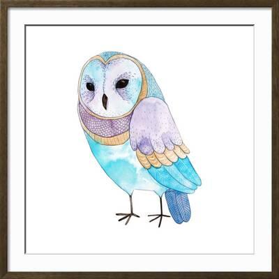 'Watercolor Funny Kids Illustration with Owl. Hand Drawn Animal Drawing. Owl Bird Painting. Perfect' Art Print - Maria Sem 'Watercolor Funny Kids Illustration with Owl. Hand Drawn Animal Drawing. Owl Bird Painting. Perfect' Art Print - Maria Sem