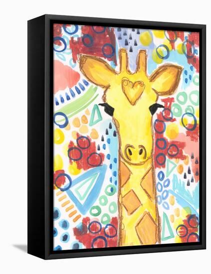 Watercolor - Giraffe-Jennifer McCully-Framed Premier Image Canvas