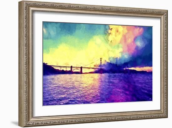 Watercolor Golden Gate Bridge-Philippe Hugonnard-Framed Giclee Print