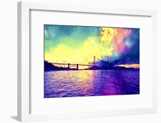 Watercolor Golden Gate Bridge-Philippe Hugonnard-Framed Giclee Print