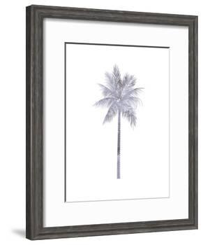 Watercolor Gray Palm-Jetty Printables-Framed Art Print