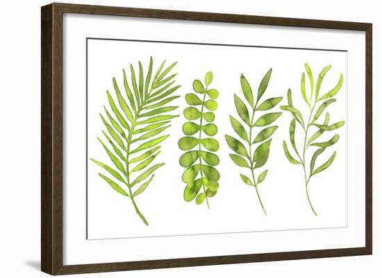 Watercolor Greenery Set with Leaves, Herbs and Branches-Maria Mirnaya-Framed Art Print