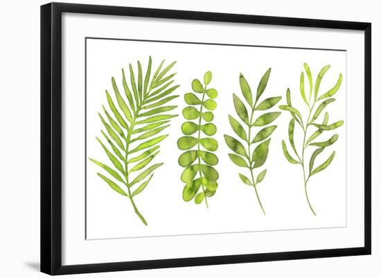 Watercolor Greenery Set with Leaves, Herbs and Branches-Maria Mirnaya-Framed Art Print