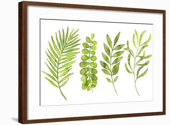 Watercolor Greenery Set with Leaves, Herbs and Branches-Maria Mirnaya-Framed Art Print