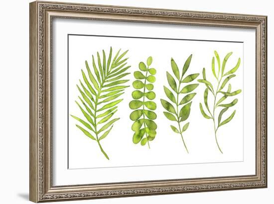 Watercolor Greenery Set with Leaves, Herbs and Branches-Maria Mirnaya-Framed Art Print