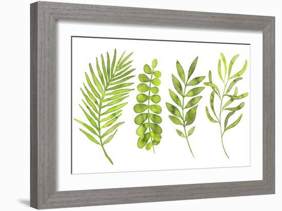 Watercolor Greenery Set with Leaves, Herbs and Branches-Maria Mirnaya-Framed Art Print