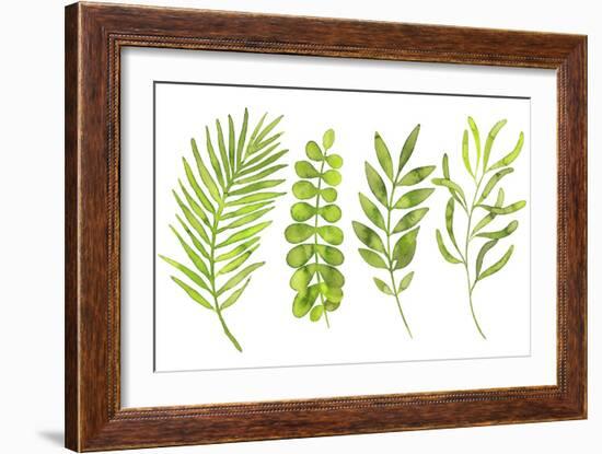 Watercolor Greenery Set with Leaves, Herbs and Branches-Maria Mirnaya-Framed Art Print