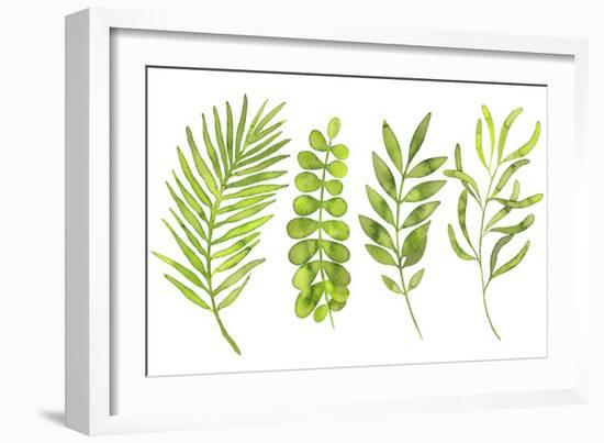 Watercolor Greenery Set with Leaves, Herbs and Branches-Maria Mirnaya-Framed Art Print